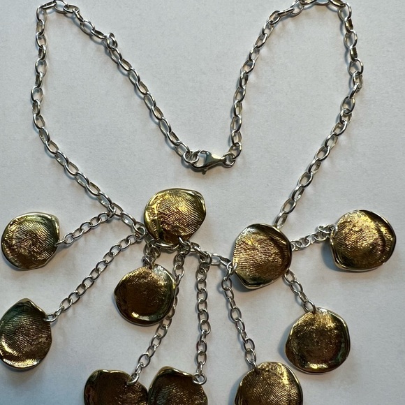 Rare find RLM Studio sterling silver 18” Necklace with with 10 brass charms - Picture 2 of 5